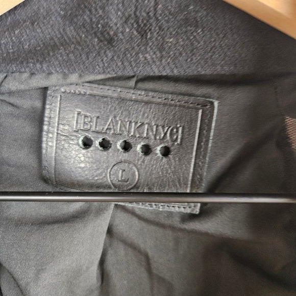 Blank NYC Crepe Mesh Mixed Media Moto Jacket L Black Double Zip - Picture 7 of 14